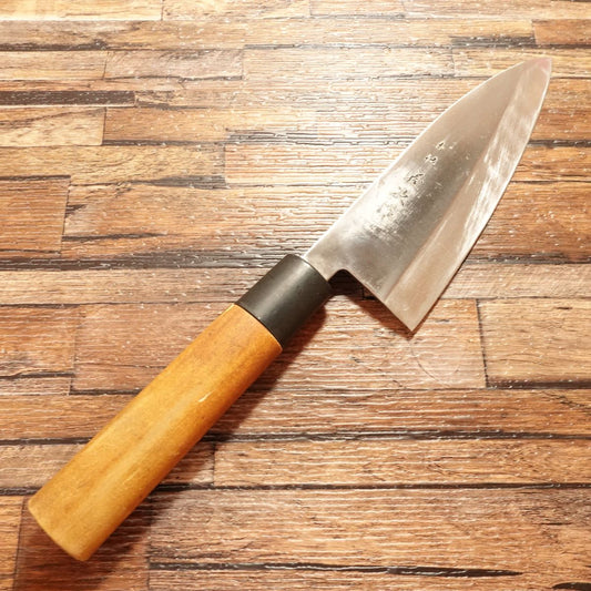 Yoshitsugu Ai-Deba Knife, Sharpened, Stainless Steel, Slim Deba Knife, Echigo Region, Crafted by Yoshitsugu, 155mm