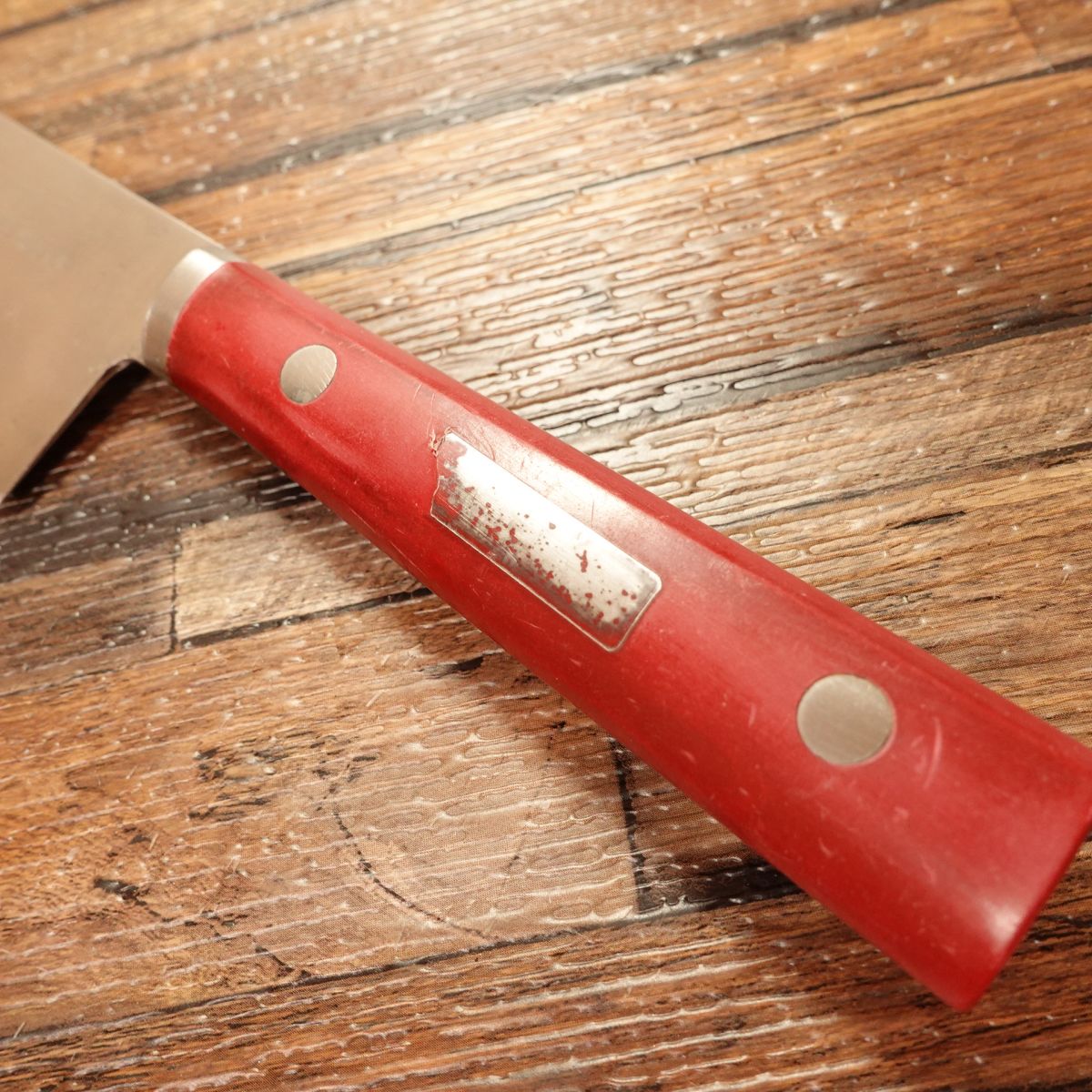 Suncraft Santoku Knife, Sharpened, All-Purpose Knife, Red Handle, Gin no Kami No.8 Stainless Steel, SUNCRAFT, 150mm