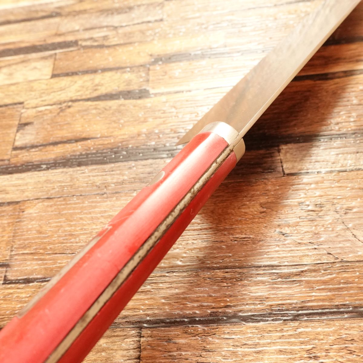 Suncraft Santoku Knife, Sharpened, All-Purpose Knife, Red Handle, Gin no Kami No.8 Stainless Steel, SUNCRAFT, 150mm