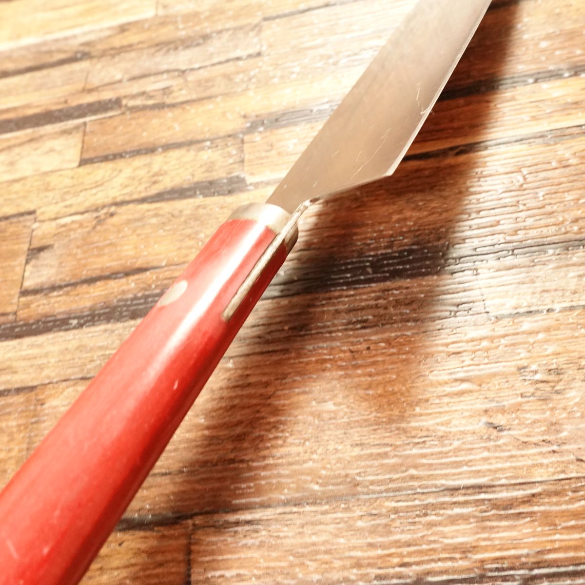 Suncraft Santoku Knife, Sharpened, All-Purpose Knife, Red Handle, Gin no Kami No.8 Stainless Steel, SUNCRAFT, 150mm