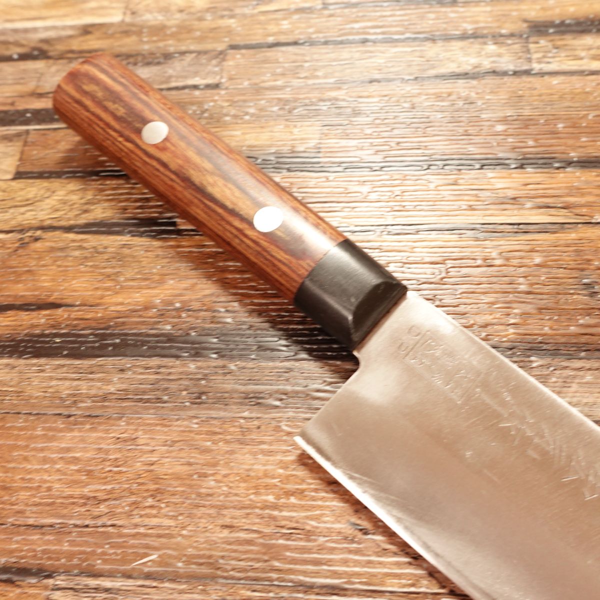 Hiromoto Saku Santoku Knife, Sharpened, All-purpose Knife, Steel, Hon-Warikomi, DP