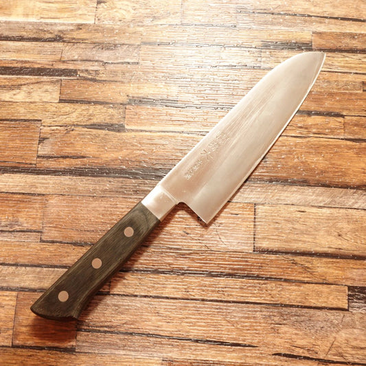 Seki-Magoroku Santoku Knife, Sharpened, All-purpose Knife, Hon-Warikomi Steel, Double-edged, KAI