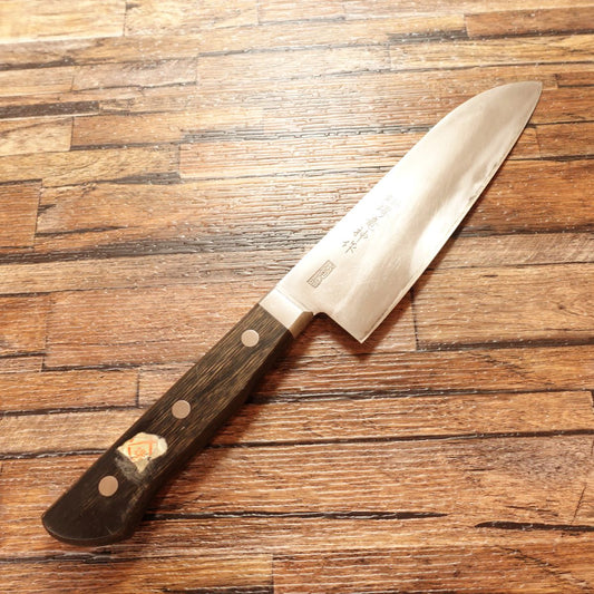 Sakai Ryujin Saku Santoku Knife, Sharpened, All-purpose Knife, Hon-Warikomi, 3-layered, DP