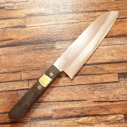 Sakai Hidetoshi Santoku Knife, Sharpened, All-purpose Knife, Hon-Warikomi, 3-layered, GOLD