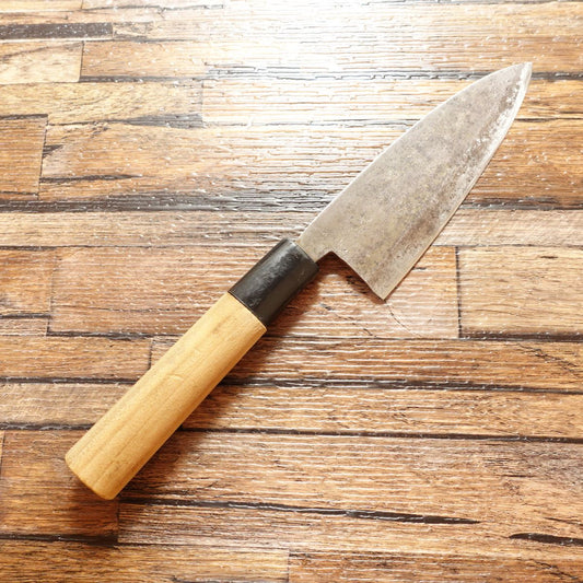 Sugimoto Aji-kiri Knife, Sharpened, Small Deba Knife, Hagane Steel