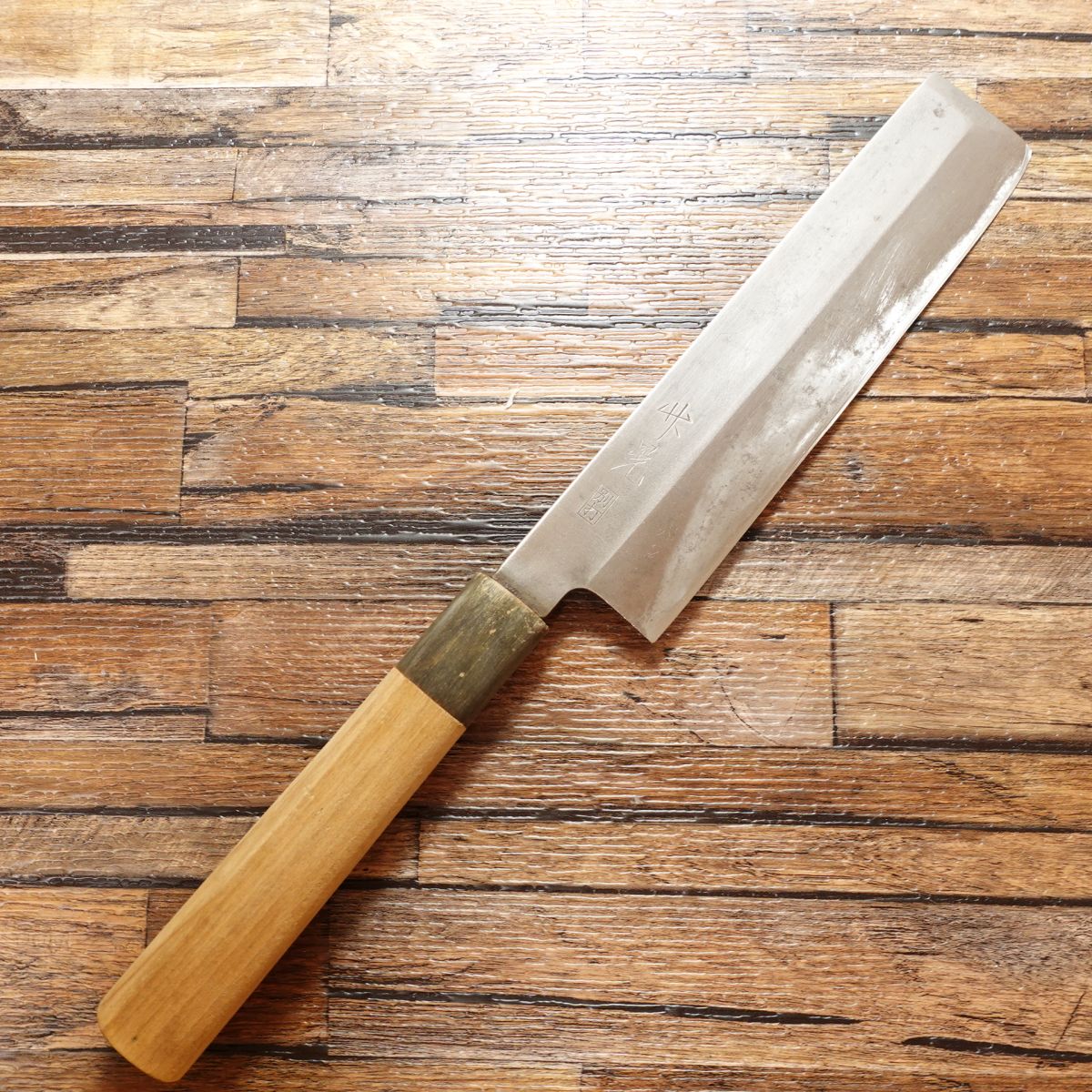 Takeaki Usuba Knife, Sharpened, Water Buffalo Handle, Single Bevel, Nakiri Knife