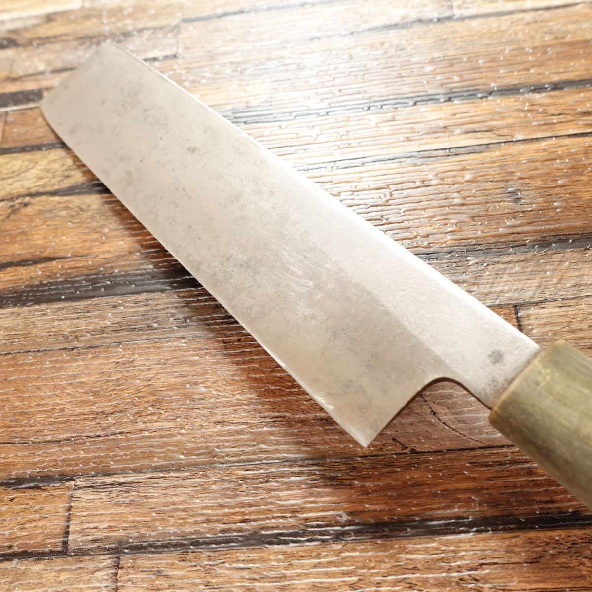 Takeaki Usuba Knife, Sharpened, Water Buffalo Handle, Single Bevel, Nakiri Knife