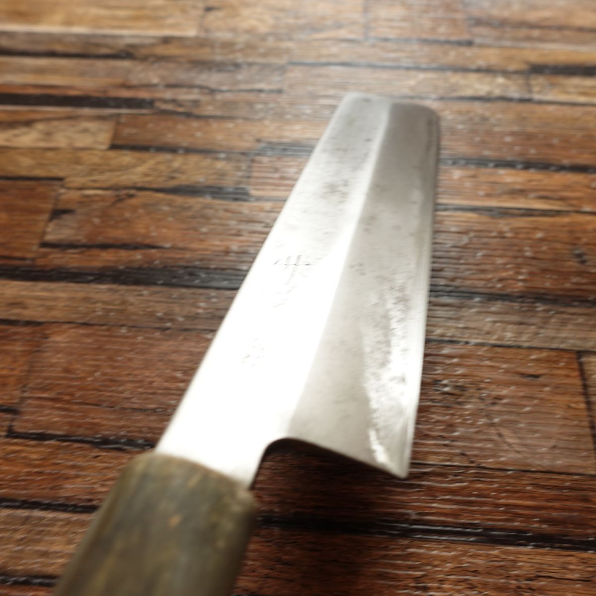 Takeaki Usuba Knife, Sharpened, Water Buffalo Handle, Single Bevel, Nakiri Knife