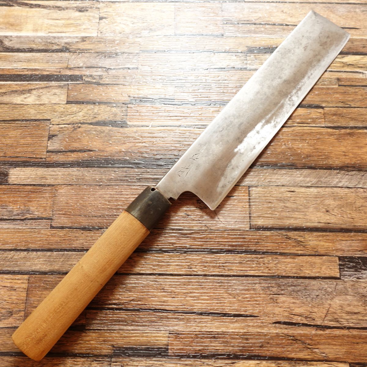 Masamoto Usuba Knife, Sharpened, Large Size, Water Buffalo Handle, Single Bevel, Nakiri Knife