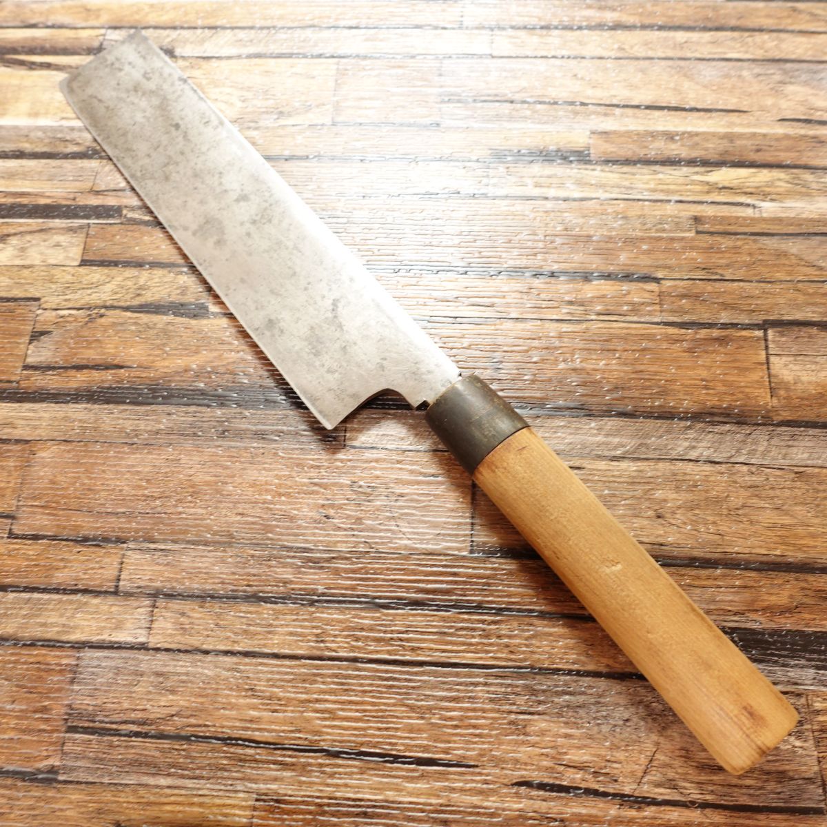 Masamoto Usuba Knife, Sharpened, Large Size, Water Buffalo Handle, Single Bevel, Nakiri Knife