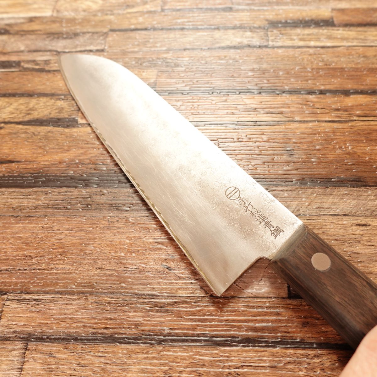 Yahiko Special Edition Santoku Knife, Sharpened, All-purpose Knife, Hand-forged Aogami Steel, Hon-Warikomi, 3-layered