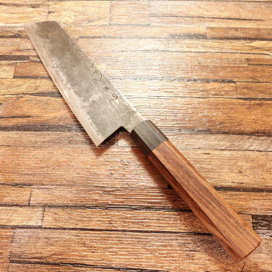 Niimi Shosui AS Santoku Knife, Sharpened, Bunka Knife, Black-forged, K-tip, Octagonal Handle, All-purpose Knife, Takeda Shosui Saku, Takeda Hamono