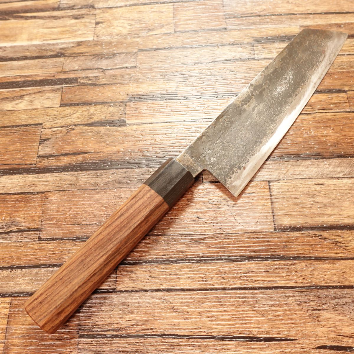 Niimi Shosui AS Santoku Knife, Sharpened, Bunka Knife, Black-forged, K-tip, Octagonal Handle, All-purpose Knife, Takeda Shosui Saku, Takeda Hamono