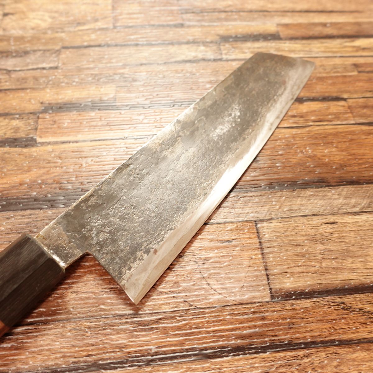 Niimi Shosui AS Santoku Knife, Sharpened, Bunka Knife, Black-forged, K-tip, Octagonal Handle, All-purpose Knife, Takeda Shosui Saku, Takeda Hamono