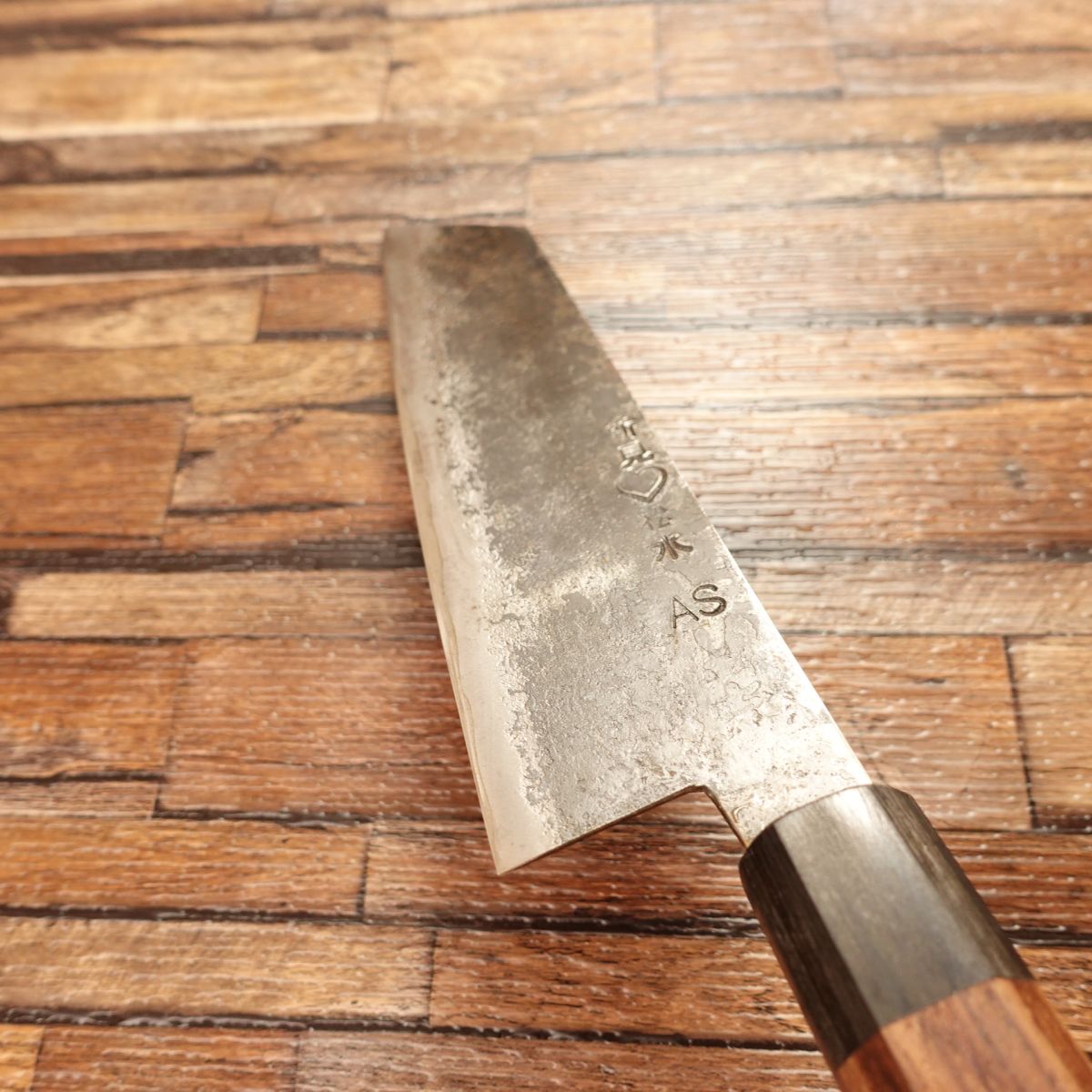 Niimi Shosui AS Santoku Knife, Sharpened, Bunka Knife, Black-forged, K-tip, Octagonal Handle, All-purpose Knife, Takeda Shosui Saku, Takeda Hamono