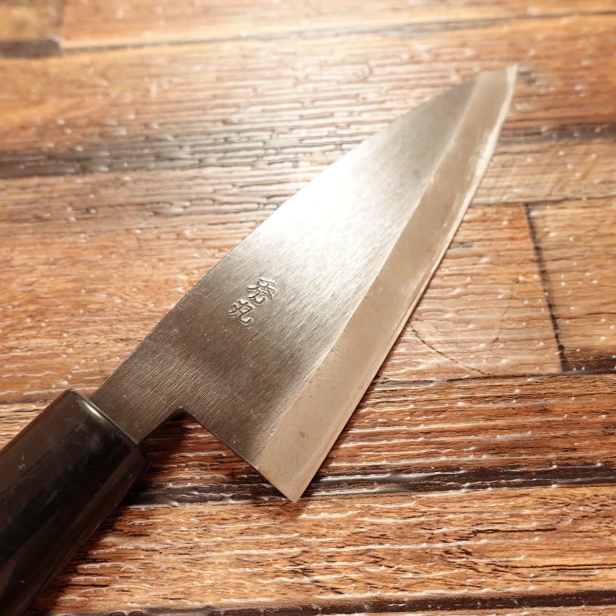 Hidemaru Aji-kiri Knife, Sharpened, Small Deba Knife, Black-forged, Nearly Unused, Excellent Condition