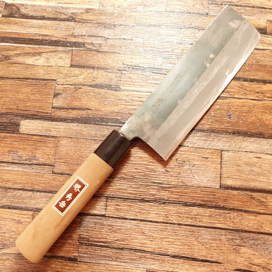 Sakai Shugaku Nakiri Knife, Sharpened, Black-forged, Thin Blade, With Sticker, Lightly Used