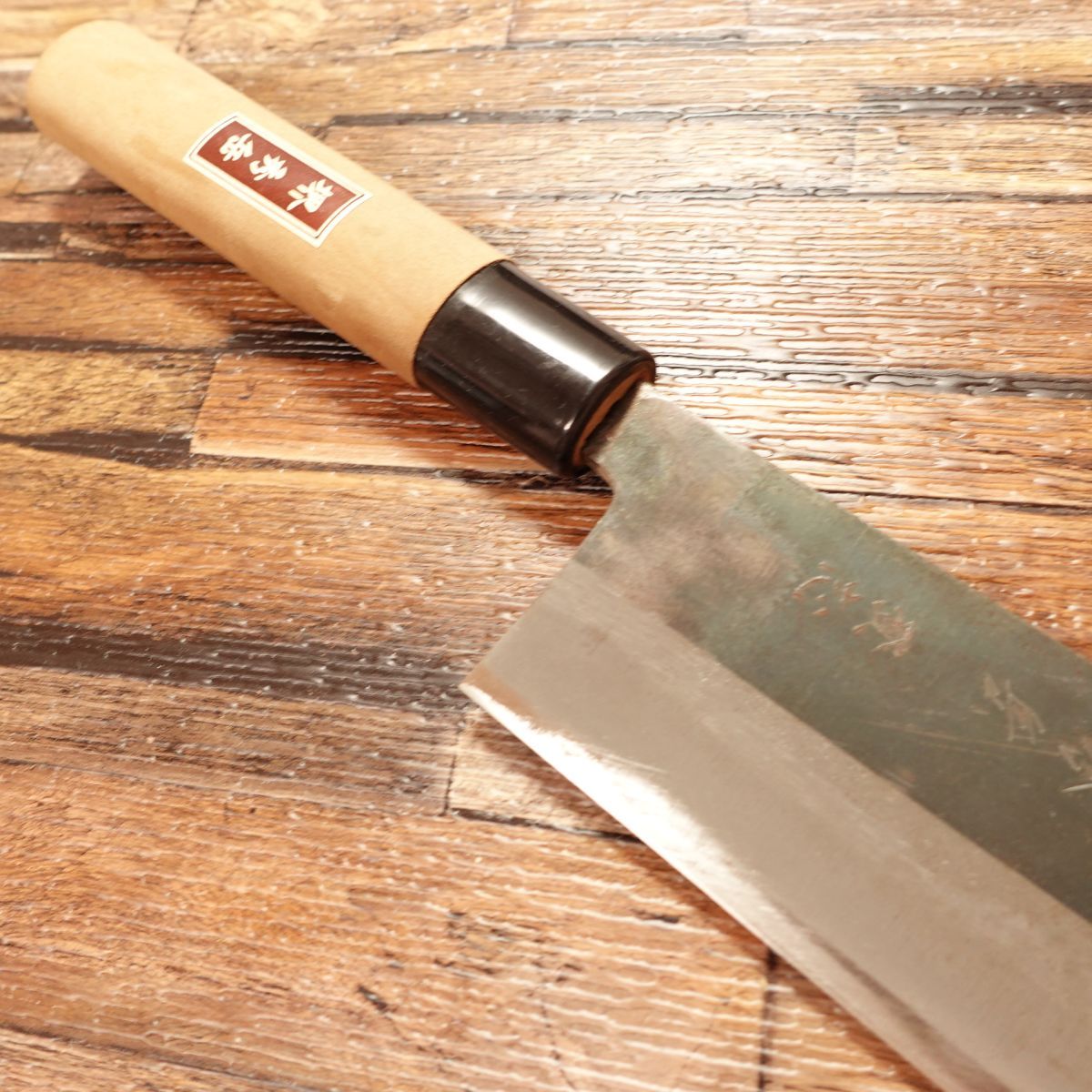 Sakai Shugaku Nakiri Knife, Sharpened, Black-forged, Thin Blade, With Sticker, Lightly Used