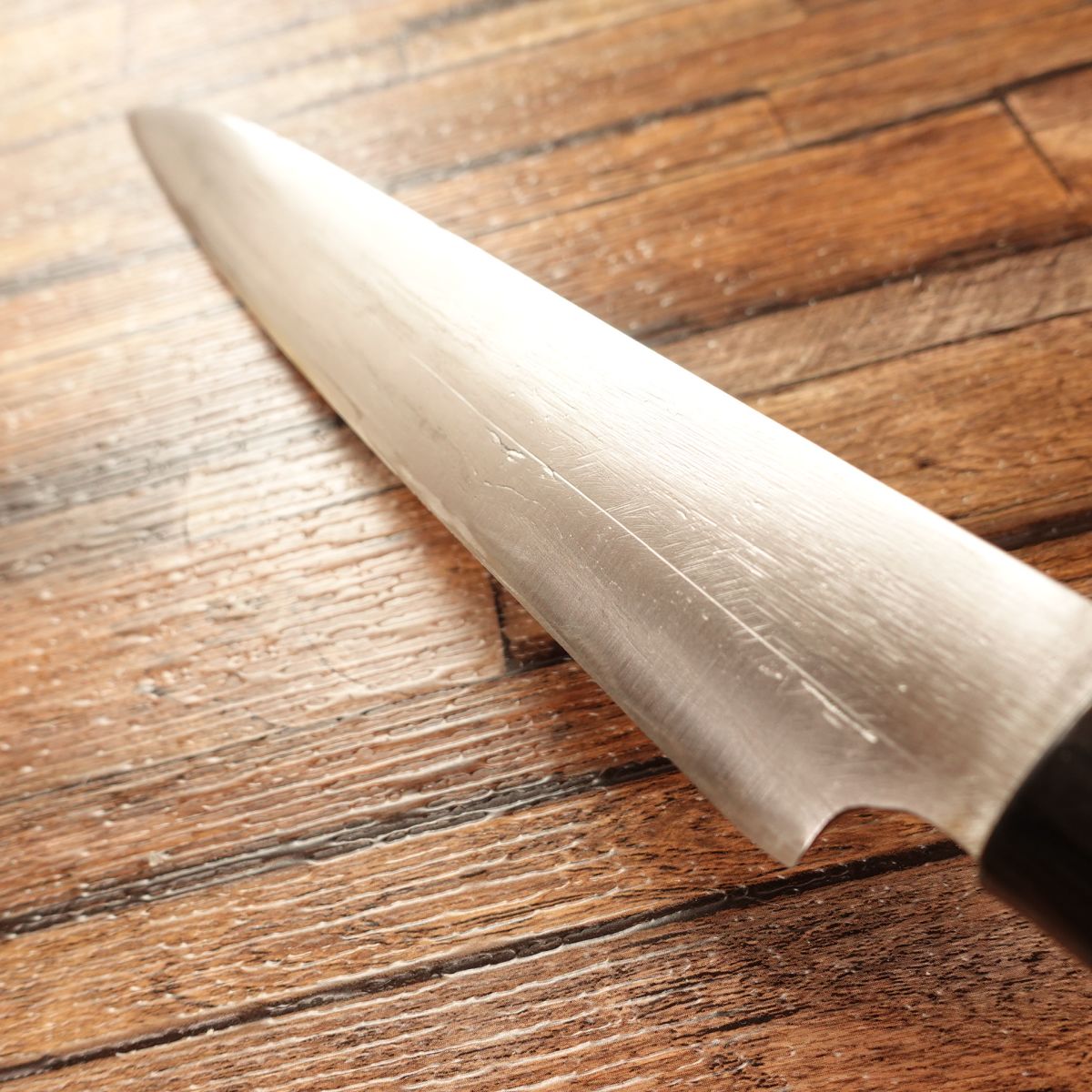 Munemitsu Yanagiba Knife, Sharpened, Double-Edged, Sashimi Knife, Hagane