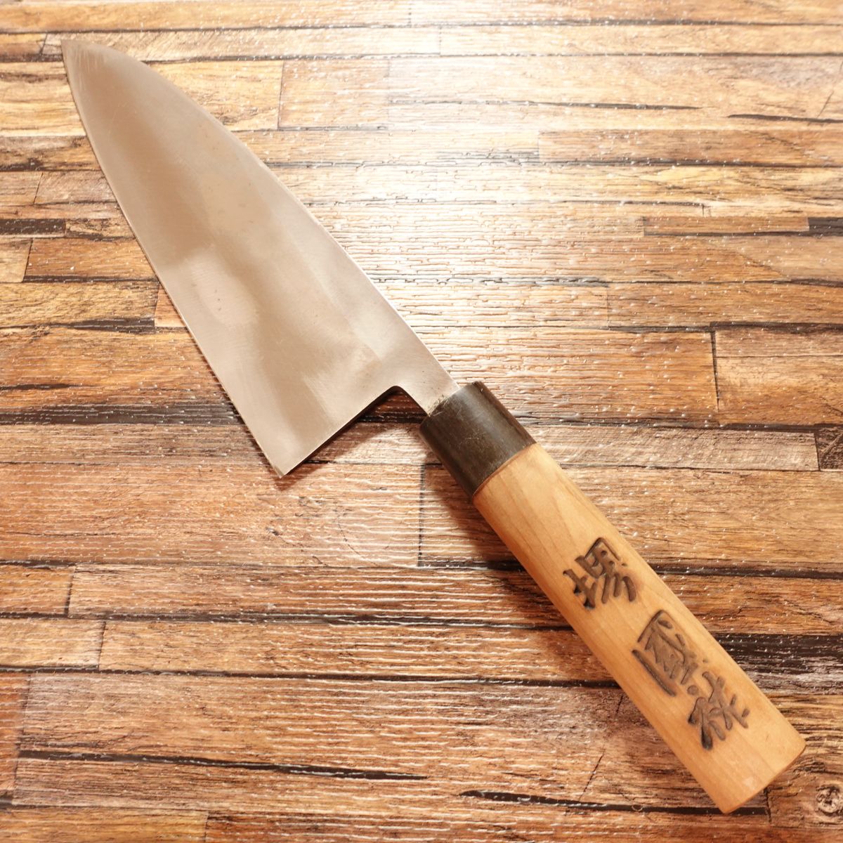 Sakai Kunisuke Large Deba Knife, Sharpened, Water Buffalo Horn Handle, Near Unused, Minimal Signs of Use