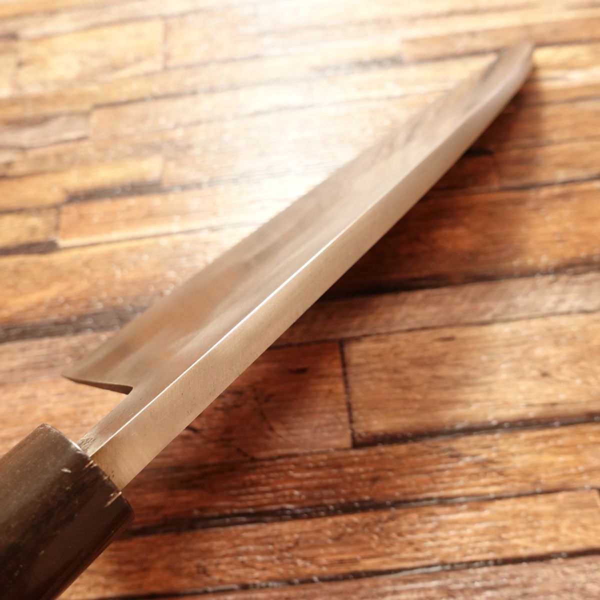 Sakai Kunisuke Large Deba Knife, Sharpened, Water Buffalo Horn Handle, Near Unused, Minimal Signs of Use