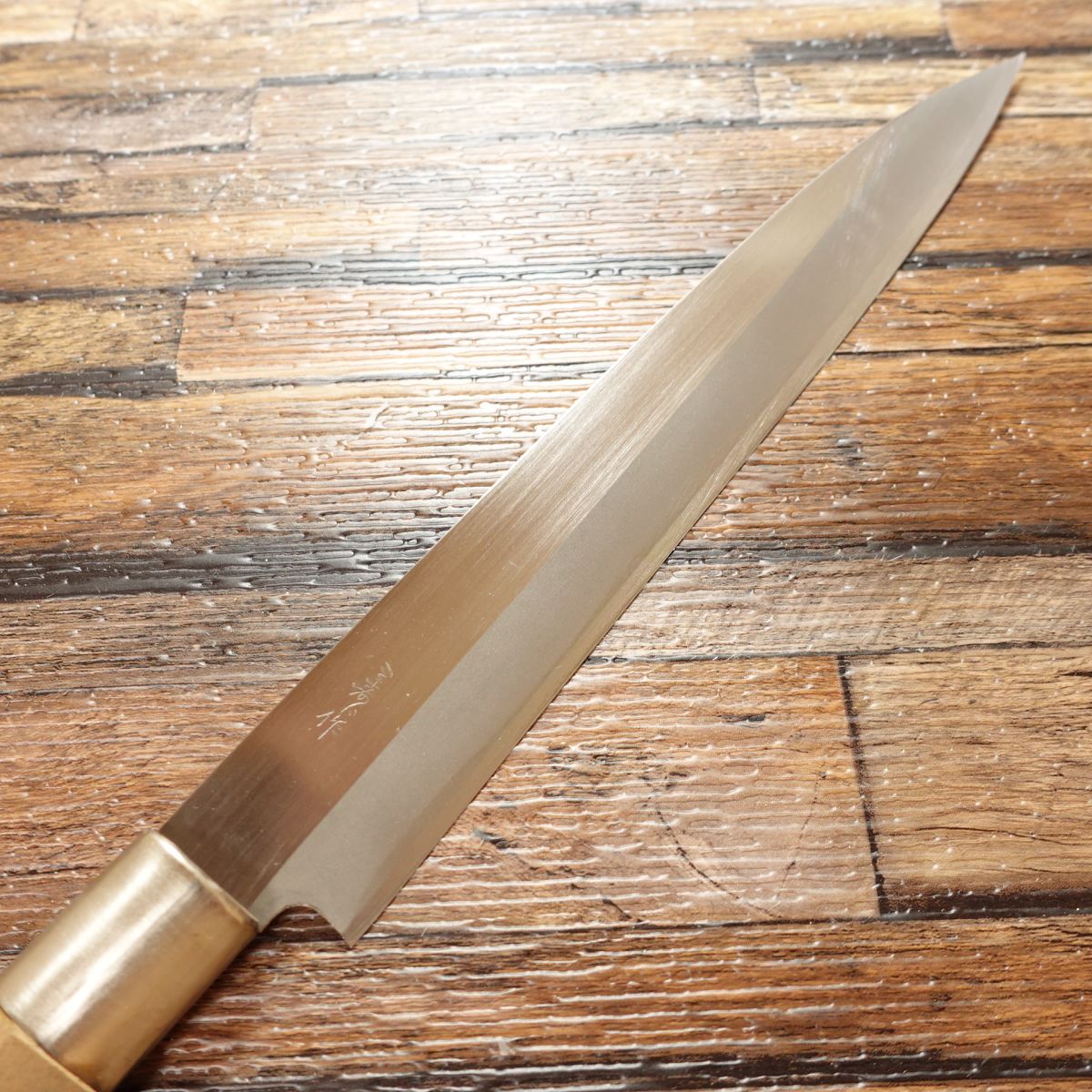 Misuzu Yanagiba Knife, Sharpened, Sashimi Knife, Stainless Steel Core, Proper Steel Warikomi, Double Bevel, Unused Storage Item