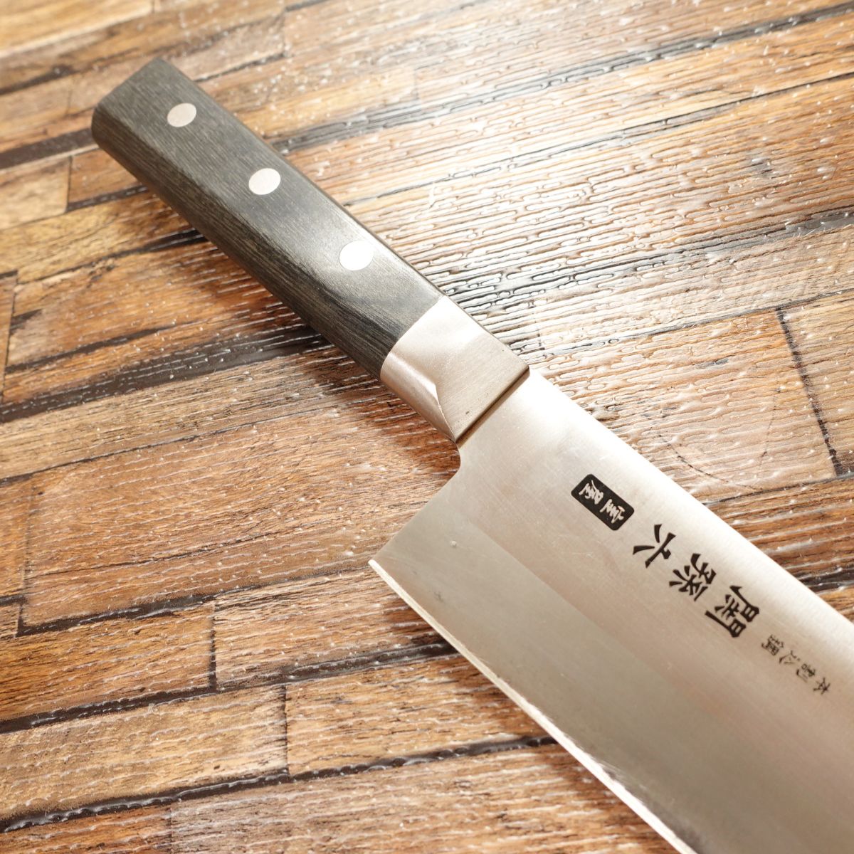 Seki Magoroku Muroya Santoku Knife, Sharpened, All-Purpose Knife, Hon-Warikomi, 3-layered Steel