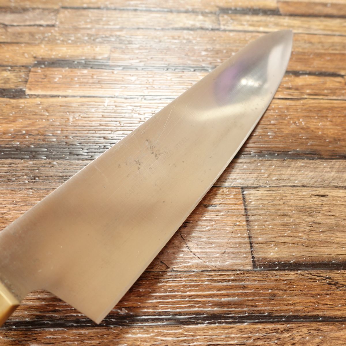 Royal Sealy Proline Gyuto, Chef’s Knife, Sharpened, All-Purpose Knife, INOX Stainless Steel, Brass Handle, Seki City, Gifu