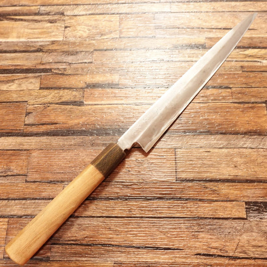 Minamoto Masafusa Yanagiba Knife, Sharpened, Sashimi Knife, Water Buffalo Horn Handle, Steel