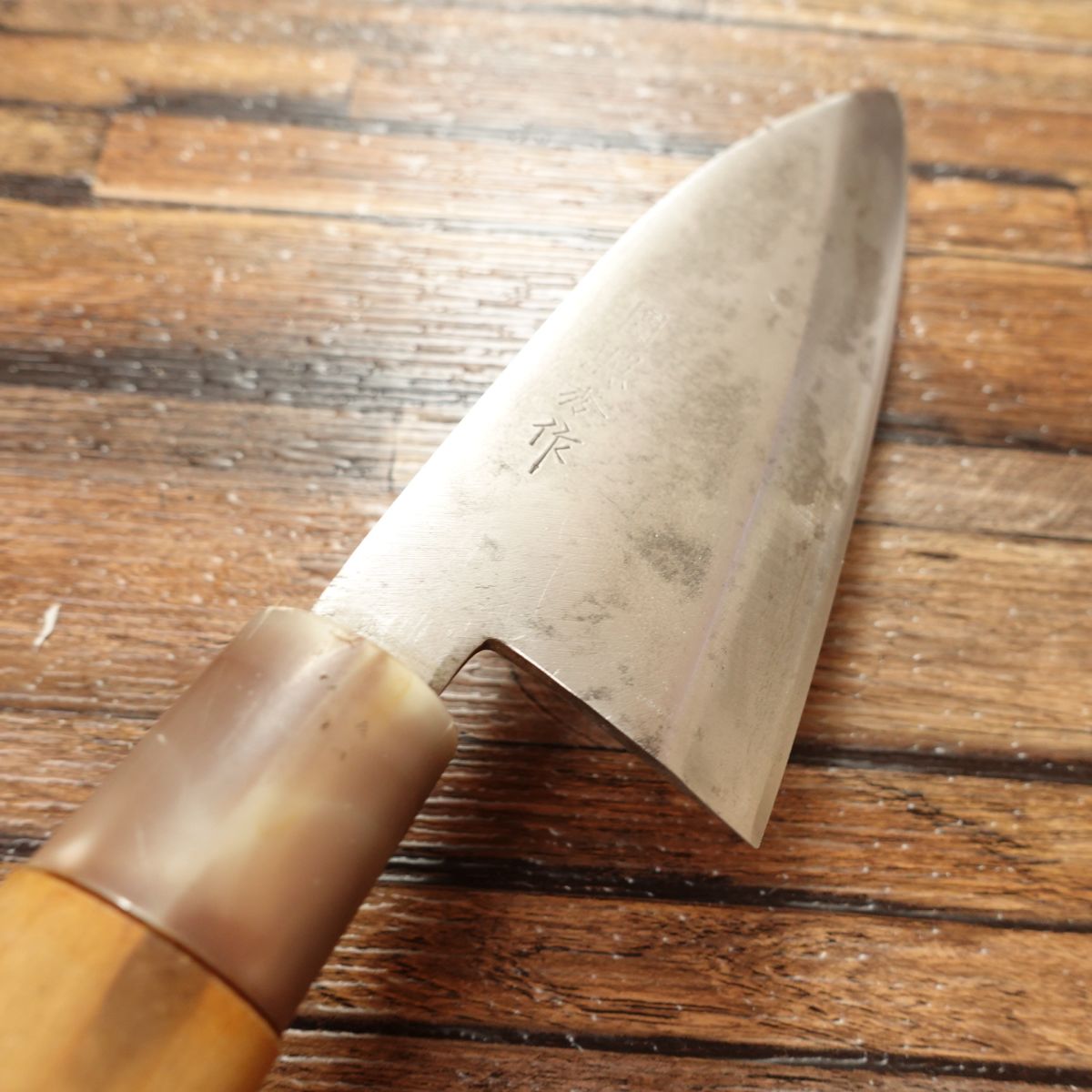 Teruhide Ai-Deba Knife, Sharpened, Hagane Steel, Funayuki Style, Thin Blade, Lightweight