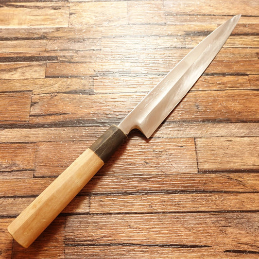 Sakai Takayuki Yanagiba Knife, Sharpened, Stainless Steel, Buffalo Horn Handle, Sashimi Knife, Single Bevel