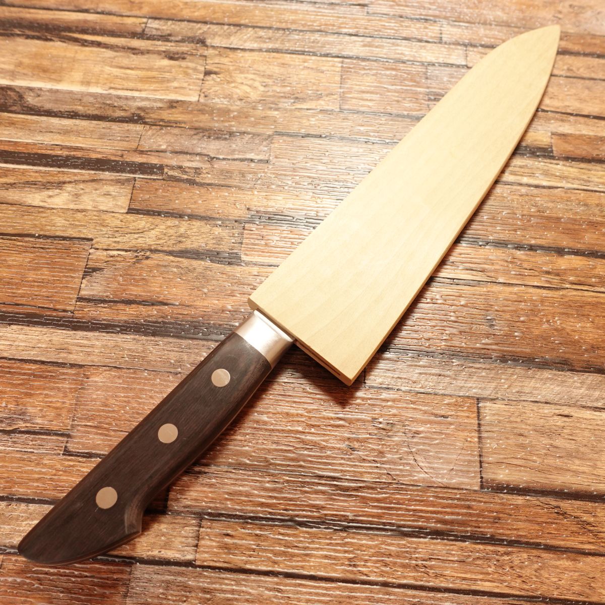 Minamoto Masatsugu Gyuto, Sharpened, All-purpose Knife, Steel, Barely Used, with Wooden Sheath