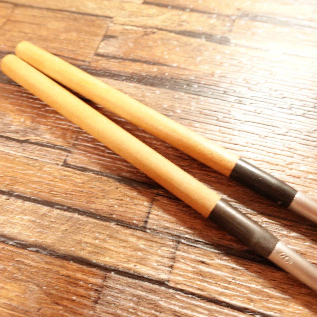 Serving Chopsticks with Water Buffalo Handle, S Logo, Protective Case, Made from Magnolia Wood