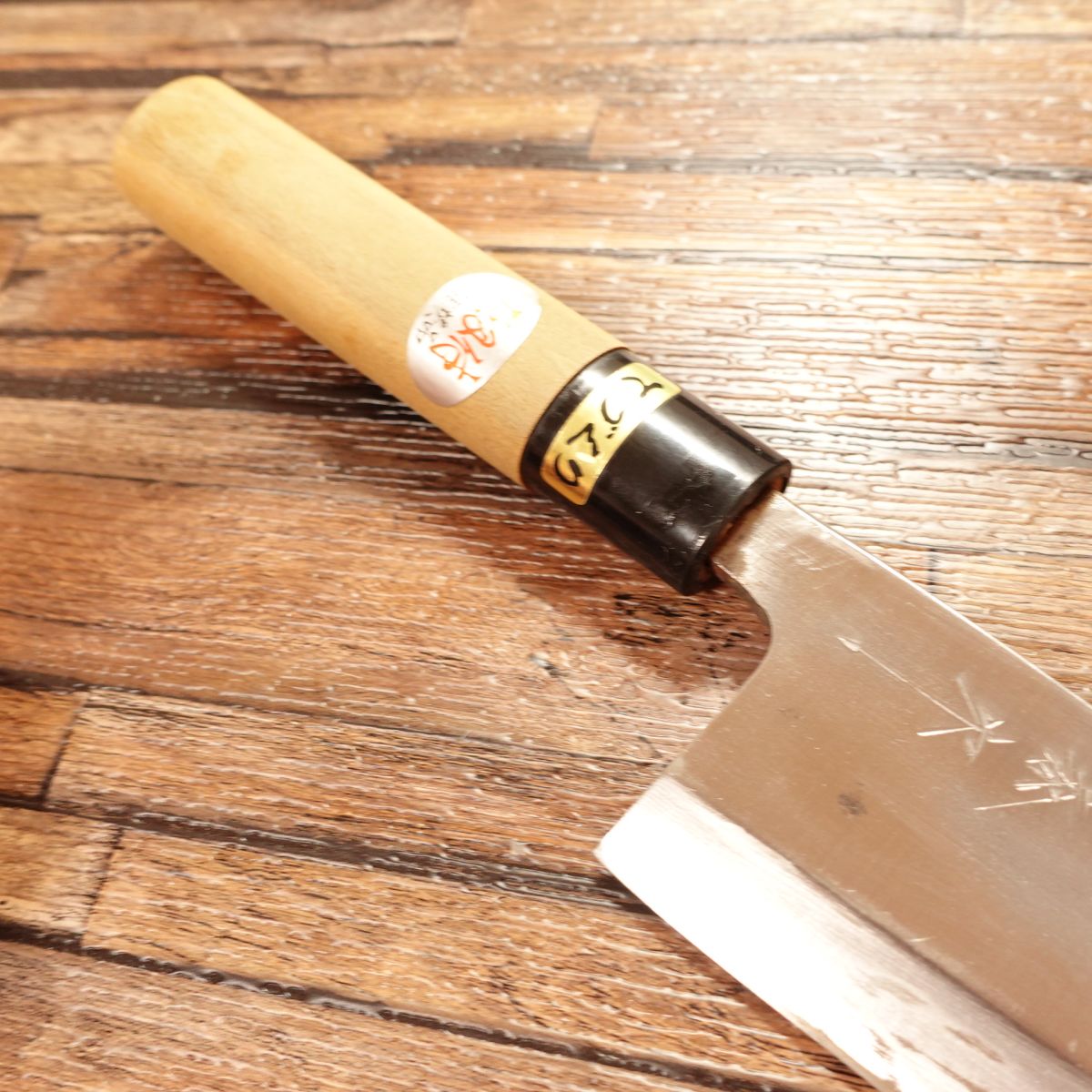 Seki Takayasu Deba Knife, Sharpened, Steel, Handcrafted with Sticker