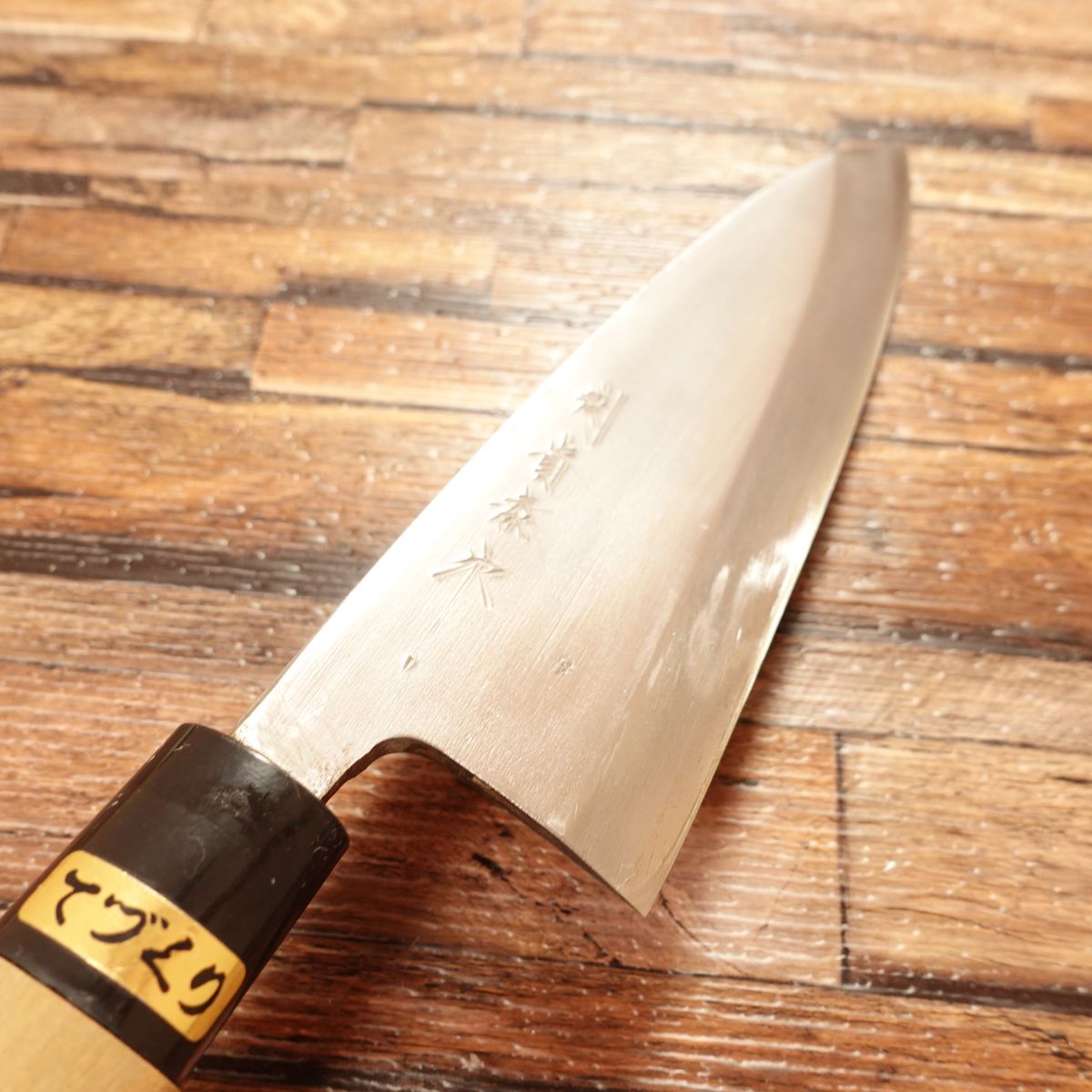 Seki Takayasu Deba Knife, Sharpened, Steel, Handcrafted with Sticker