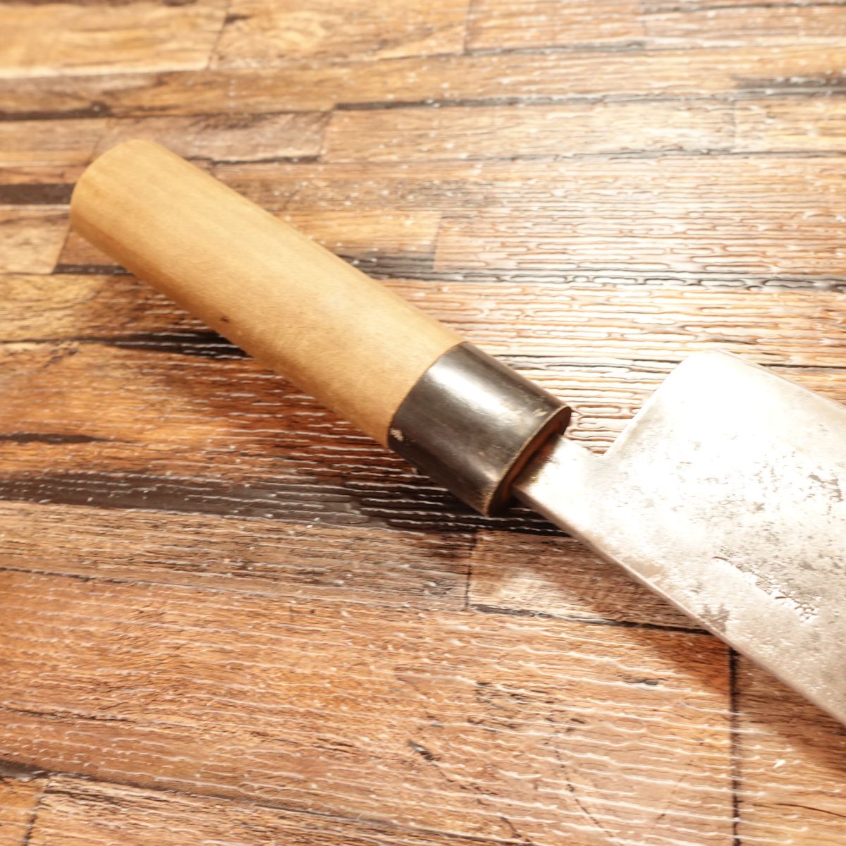 Kiya Nakiri Knife, Sharpened, Water Buffalo Horn Handle, Black Forged with Yasuki Steel Aogami, Thin Blade for Vegetables