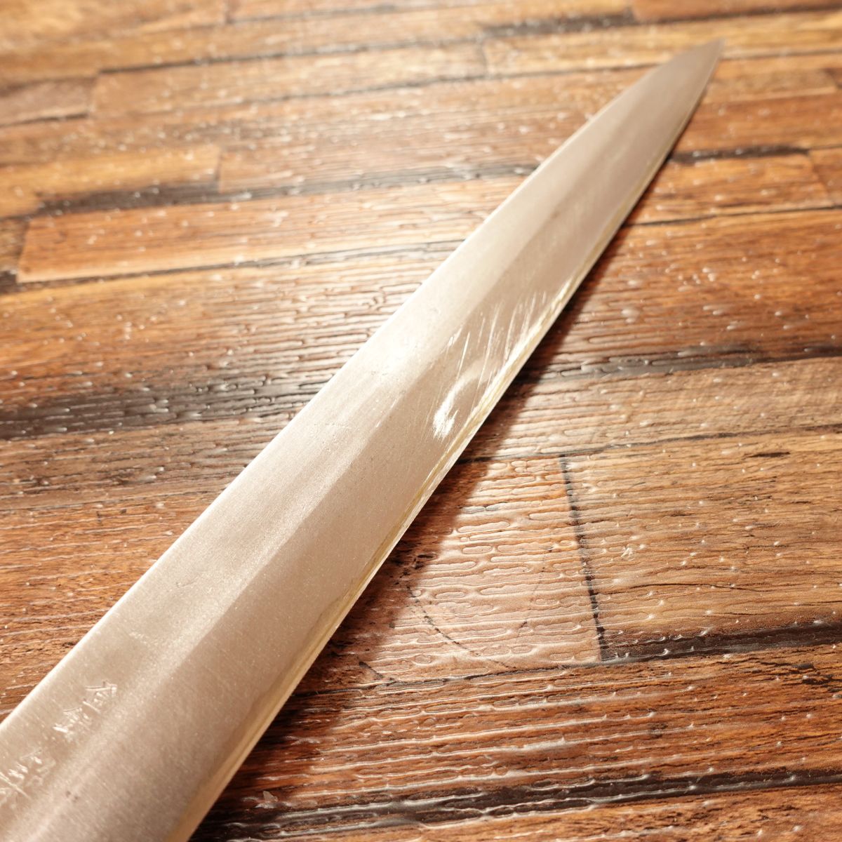 Tsukiji Masamoto Fugu-hiki Knife, Sharpened, Water Buffalo Horn Handle, Sashimi Knife, Thin Yanagiba Blade