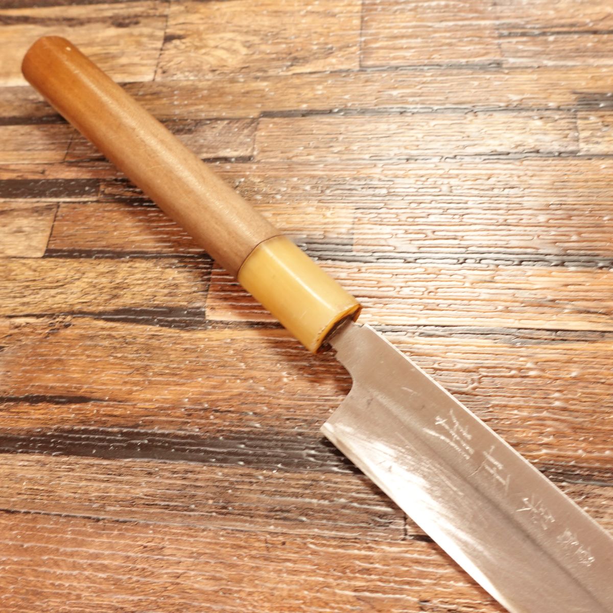 Tsukiji Masamoto Fugu-hiki Knife, Sharpened, Water Buffalo Horn Handle, Sashimi Knife, Thin Yanagiba Blade