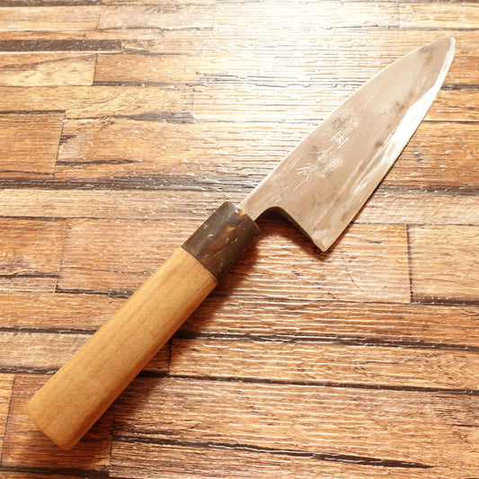 Kiya Deba Knife, Sharpened, Buffalo Horn Handle, Izutsuki, Small Deba Knife, Aji-kiri