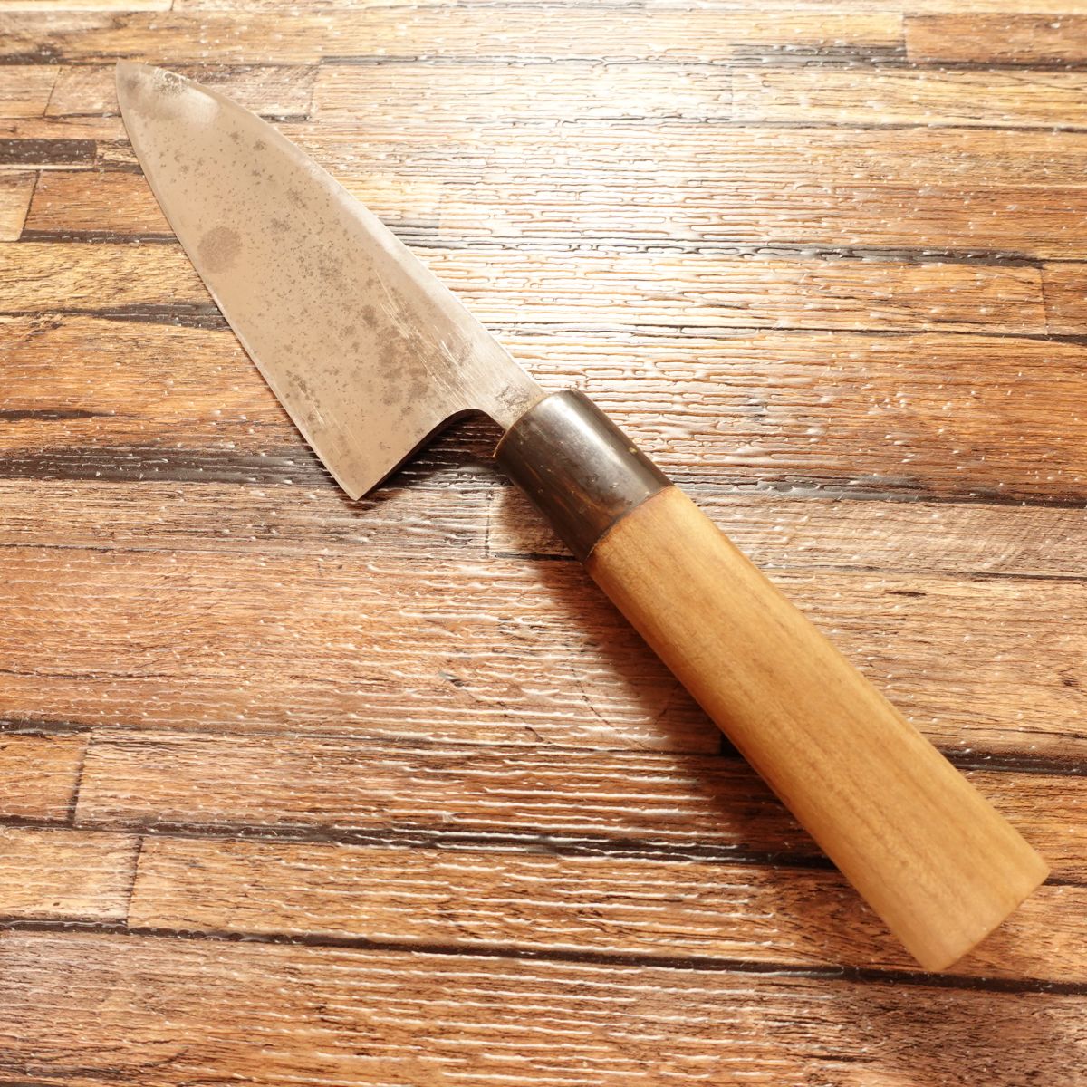 Kiya Deba Knife, Sharpened, Buffalo Horn Handle, Izutsuki, Small Deba Knife, Aji-kiri