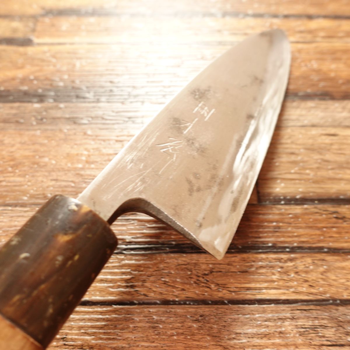 Kiya Deba Knife, Sharpened, Buffalo Horn Handle, Izutsuki, Small Deba Knife, Aji-kiri