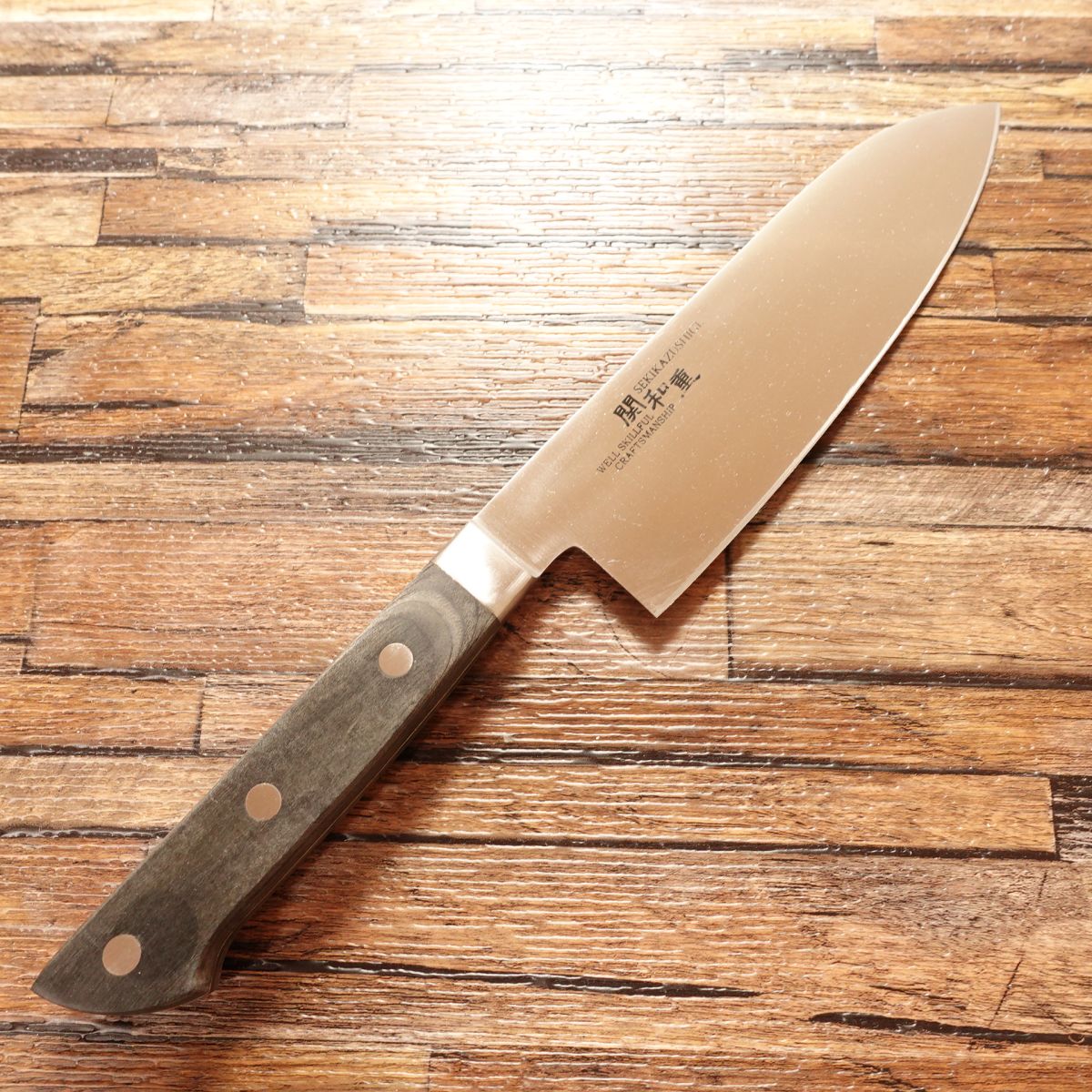 Seki Kazushige Santoku Knife, Sharpened, All-Purpose Knife, Stainless Steel, Nearly Unused