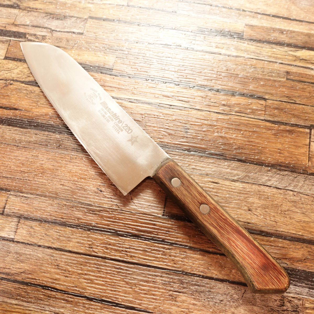 Masahiro Santoku Knife, Sharpened, All-Purpose Knife, Very Thin, Lightweight, Stainless Steel