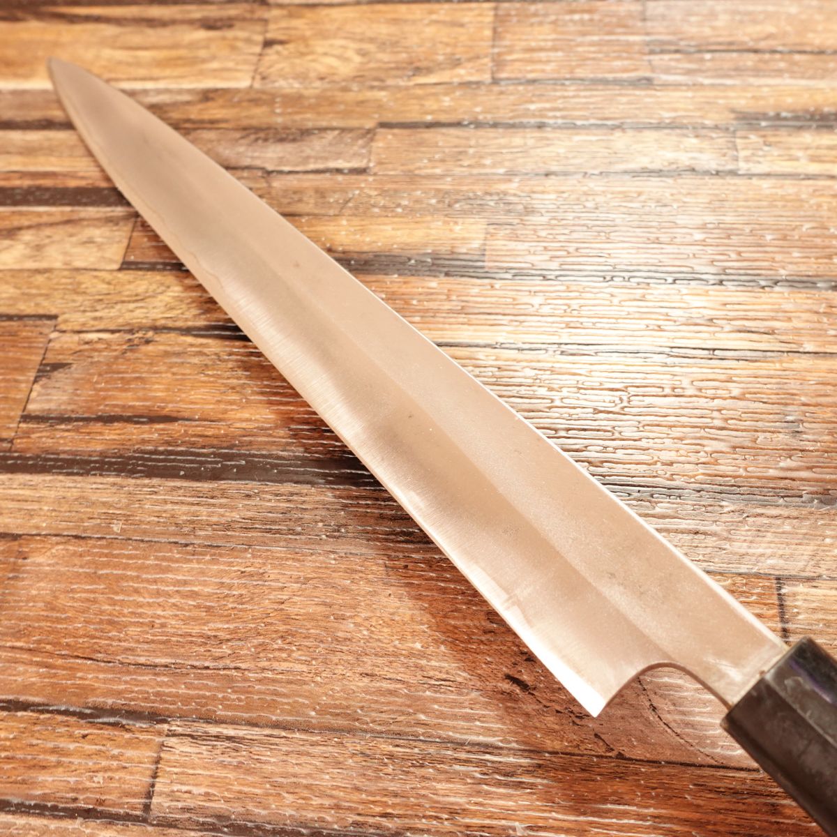 Sakai Ichimonji Mitsuhide Yanagiba Knife, Sharpened, Left-handed Sashimi Knife, Steel, Minimal Signs of Use