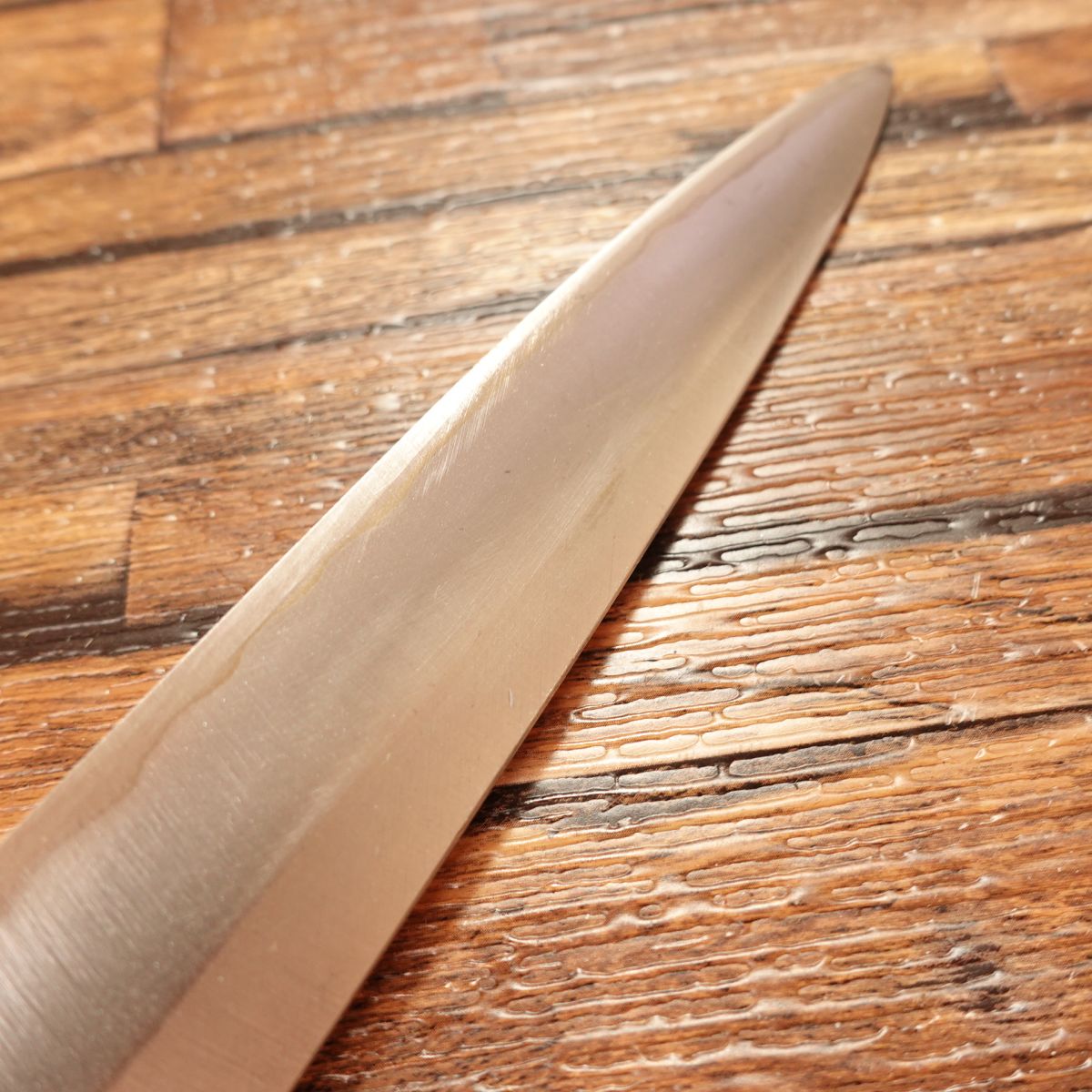 Sakai Ichimonji Mitsuhide Yanagiba Knife, Sharpened, Left-handed Sashimi Knife, Steel, Minimal Signs of Use