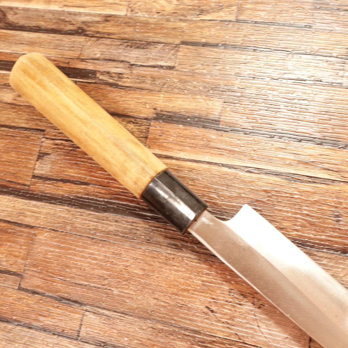 Sakai Ichimonji Mitsuhide Yanagiba Knife, Sharpened, Left-handed Sashimi Knife, Steel, Minimal Signs of Use