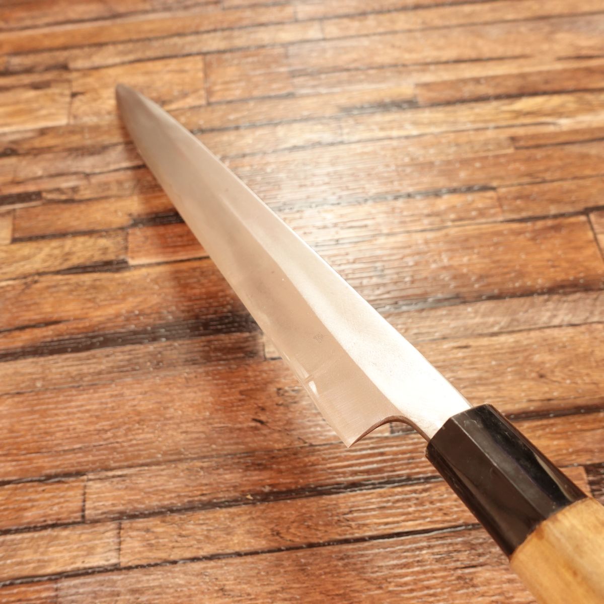 Sakai Ichimonji Mitsuhide Yanagiba Knife, Sharpened, Left-handed Sashimi Knife, Steel, Minimal Signs of Use