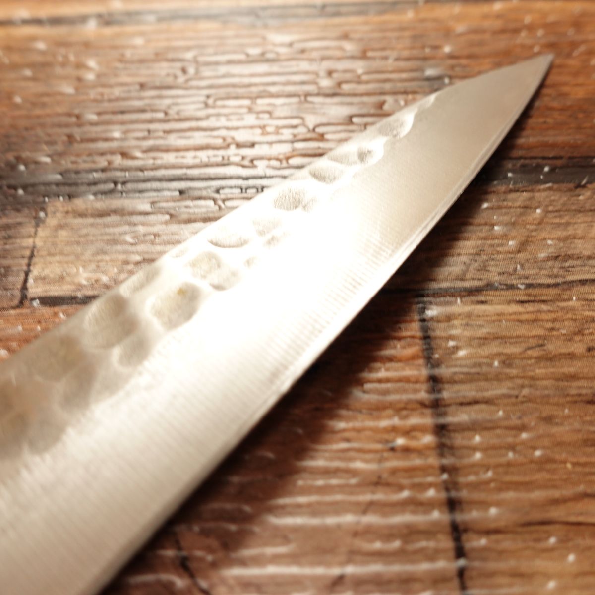 Seki Tohei Yanagiba Knife, Sharpened, Sashimi Knife, Hammered Finish, Marble Handle, Excellent Condition