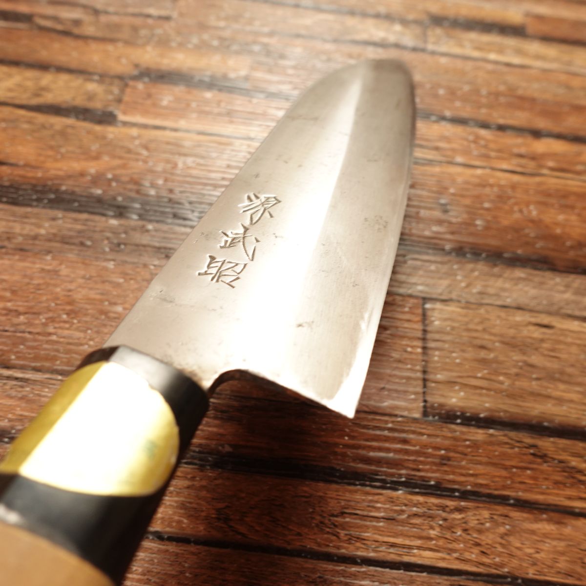 Sakai Takeaki Wa-Santoku Knife, Sharpened, All-Purpose Knife, Single-Bevel, Ai-Deba, 3mm Thick