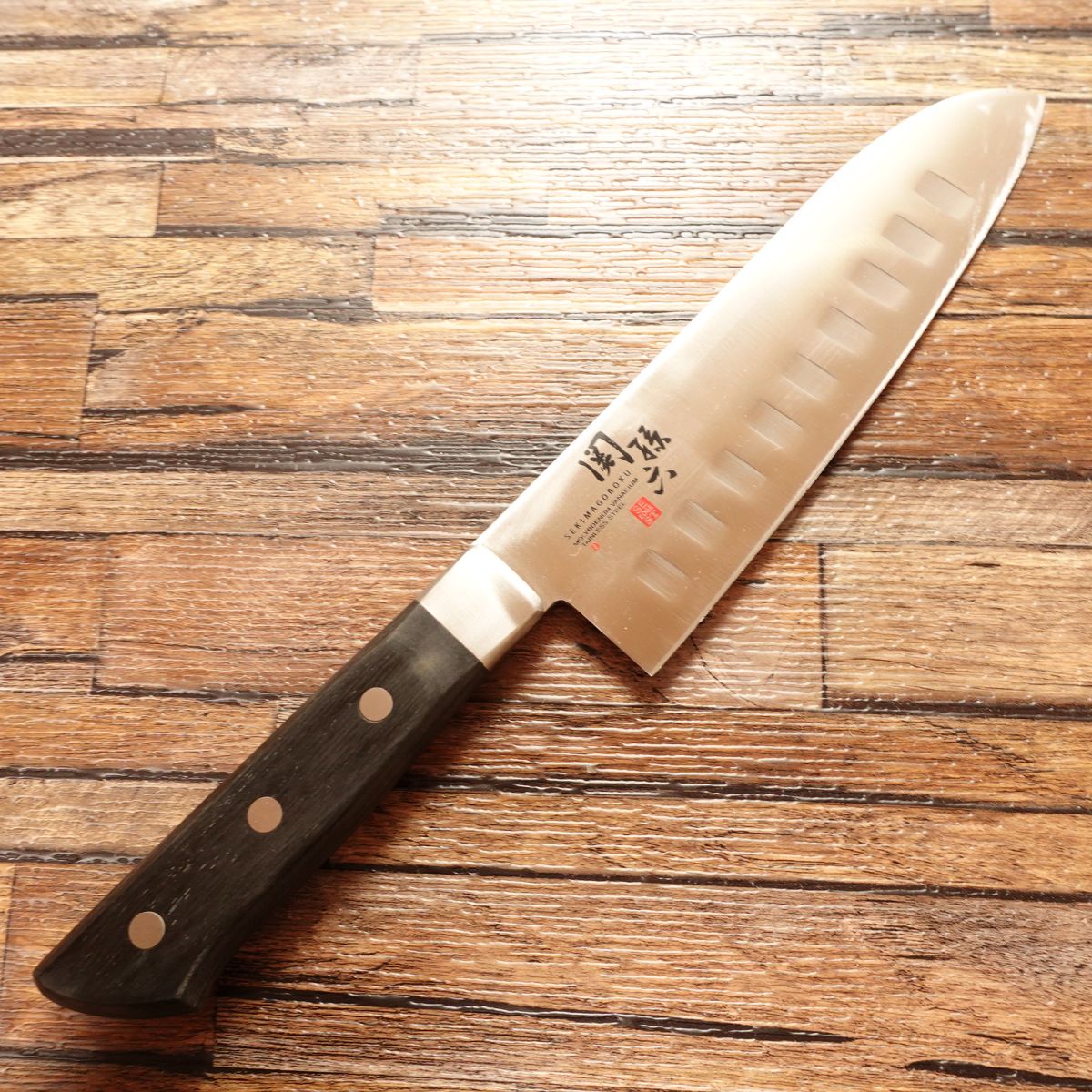 Seki Magoroku Santoku Knife, Sharpened, All-Purpose Knife, SE Edge ST 3000, Dimpled Blade